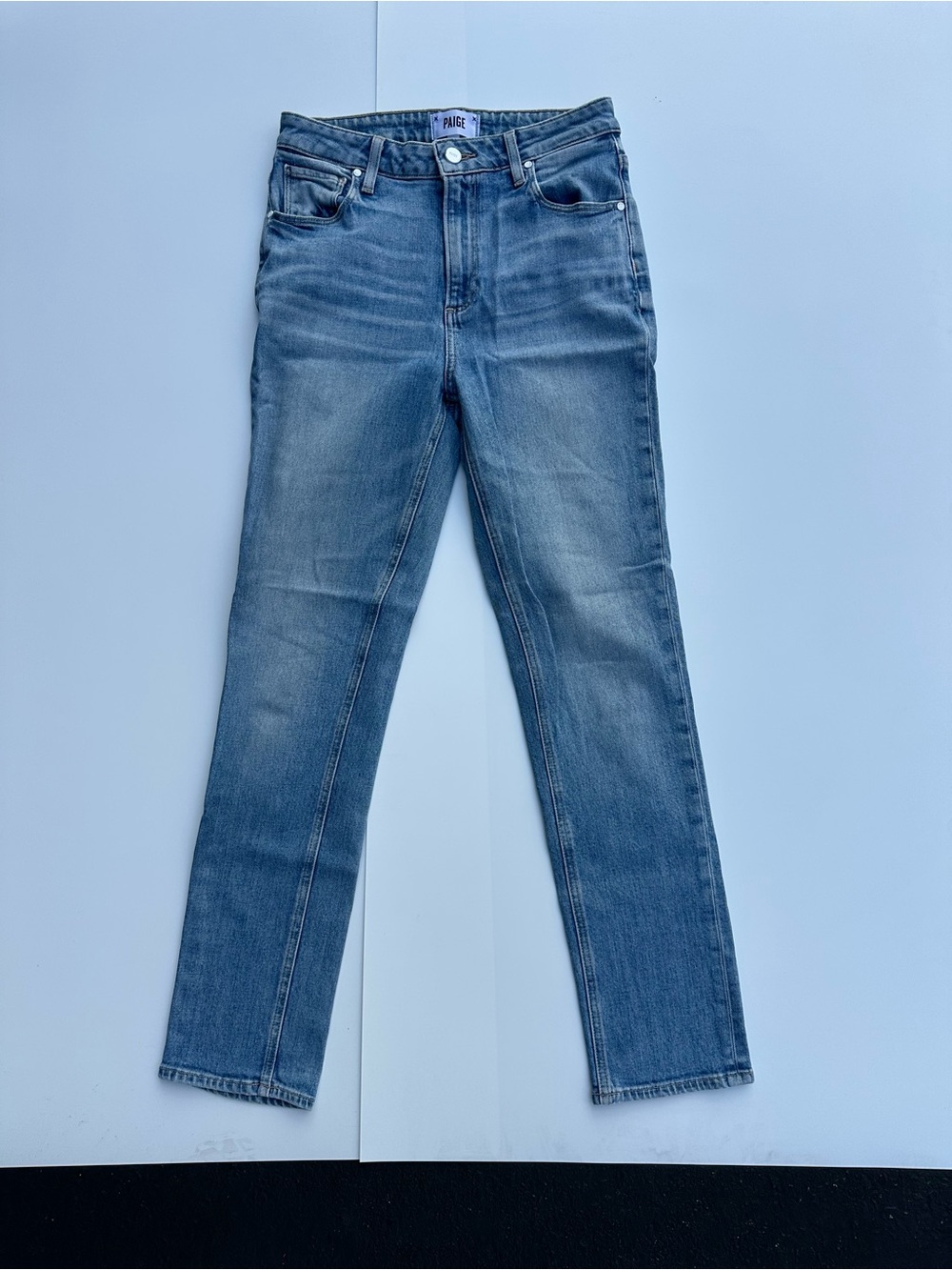PAIGE Women's Medium Blue Straight Leg Jeans